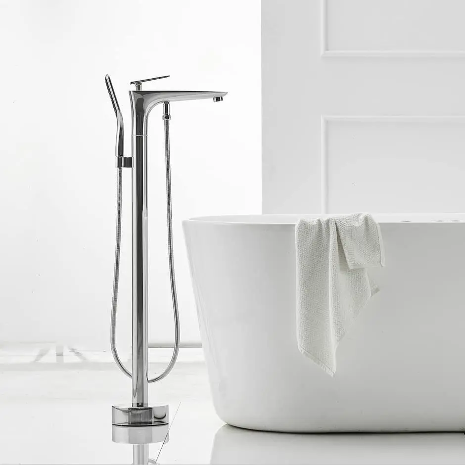 Keran bak mandi berdiri lantai - Controller Stand Holder ulasan dan harga